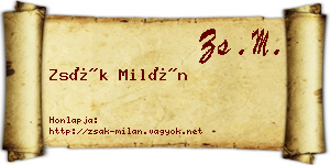 Zsák Milán névjegykártya