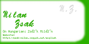 milan zsak business card